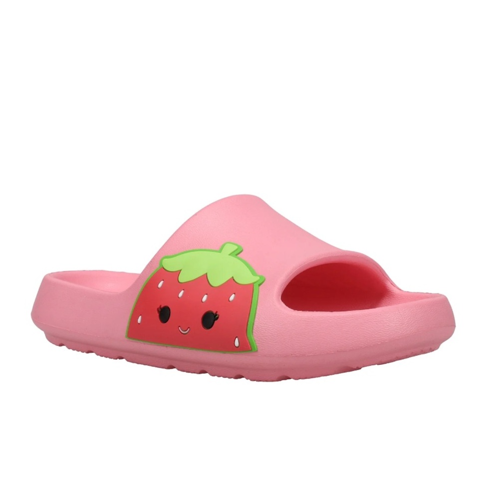 Squishmallows woman Scarlet the Strawberry Slide Sandal.